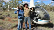Mat (r.) with a new business partner in Australia.