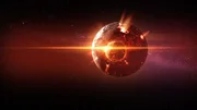 Ein Frontalzusammenstoß zwischen der Erde und einem anderen Planeten, Theia.