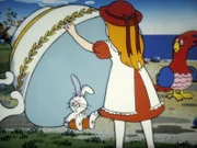 In einer Teetasse haben Alice und Benny Bunny den Tränensee überquert und sind auf einer einsamen Insel gelandet.