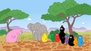 L-R: Barbapapa, Boris, Barbazoo, Barbalala, Barbabravo, Barbamama, Barbabelle, Barbabo, Barbasophie, Barbabright