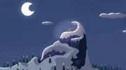 Inui und ihre Freunde befinden sich ganz oben auf der Bergspitze und warten gespannt auf das polare Nordlicht, das nur in ganz wenigen Nächten zu sehen ist.