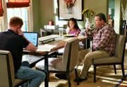 Jesse Tyler Ferguson (Mitchell Pritchett), Aubrey Anderson-Emmons (Lily Tucker-Pritchett), Eric Stonestreet (Cameron Tucker).