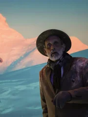 Alter Wanderer wird von Yeti konfrontiert