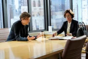 When Todd reunites with a childhood friend who has a checkered past, he convinces Margaret to represent him in a minor legal case, on the new CBS Original drama SO HELP ME TODD, Thursday, Oct. 13 (9:00-10:00 PM, ET/PT) on the CBS Television Network, and available to stream live and on demand on Paramount+. Pictured: Erik Knudsen as Brian McAtee and Marcia Gay Harden as Margaret.