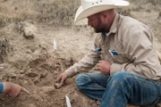 Aaron touching the bone.