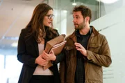 Pictured: Inga Schlingmann as Susan and Skylar Astin as Todd.