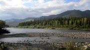 A river running through the rugged landscape of the White Mountains. Charlie Wright and Joey Zuray venture to this territory for a Dall sheep hunt.