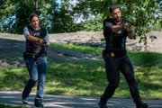 (L-R) Missy Peregrym as Special Agent Maggie Bell and Zeeko Zaki as Special Agent Omar Adom 'OA' Zidan