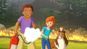 Ein Blitzschlag hat einen Waldbrand ausgelöst der sich rasch ausbreitet. Zoe und Harvey versuchen dem entgegen zu wirken.