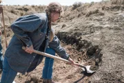 Victoria Long with shovel in her hand