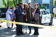 Pictured: Edem Nyamadi as Officer Kendrick, Vella Lovell as Lea, Skylar Astin as Todd and Marcia Gay Harden as Margaret.