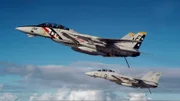 October 1987 - Two F-14A Tomcats from U.S. Navy Fighter Squadron 2 (VF-2) during operations in the Indian Ocean.