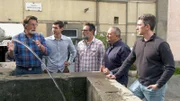 Rick Lagina (l.), Peter Fornetti (2.v.l.), Alex Lagina (r.)