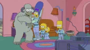 (v.l.n.r.) Homer; Marge; Lisa; Maggie; Bart