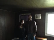Hosts Katrina Weidman and Nick Groff inside the Hinsdale House.