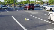 Absicherung des Tatorts auf einem Parkplatz