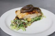 Salmon Caesar Salad at Theresa's Restaurant, as seen on Food Network's Restaurant: Impossible, Season 12.