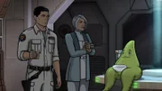 (v.l.n.r.) Sterling Archer; Mallory Archer; Bort