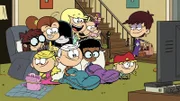 L-R: Lola, Lisa, Luan, Lincoln, Lucy, Leni, Clyde, Lily, Lana, Luna