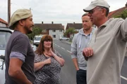 Director David Hatter explains his plans to Nominator Marie Barrell and Presenters Tim Shaw and Fuzz Townshend. Romford, UK