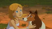 Pam ist froh Lassie wiederzusehen.