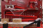 The finished Rube Goldberg cake.