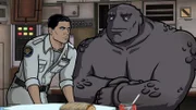 ARCHER: 1999 -- "The Leftovers" -- Season 10, Episode 3 (Airs Wednesday, June 12, 10:00 p.m. e/p) Pictured (l-r): Sterling Archer (voice of H. Jon Benjamin), Pam Poovey (voice of Amber Nash).