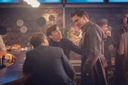 l-r:Tony (Leo Bill), Bill (Matthew Beard),, Clive (Tom Bateman)
