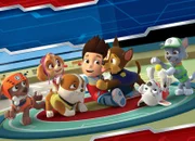 Pictured: (l-r)  Zuma,, Skye, Rubbble, Ryder, Chase, Marshall and Rocky in  PAW PATROL on NICKELODEON.