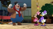 From left to the right: Pete, Minnie Mouse und Daisy Duck