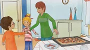 Mama hilft Conni und Simon beim Pizzabacken - die 3 sind ein perfektes Team.