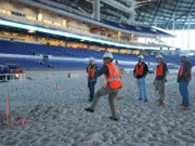 The aquariums are the center piece of the new stadium. Given their location behind home plate, their sturdiness needs to be tested.