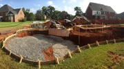 Schumacher's new swimming pool under construction.