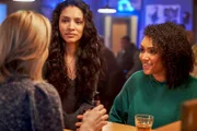 Pictured: (l-r) Stella Kidd (Miranda Rae Mayo), Emily Foster  (Annie Ilonzeh)--