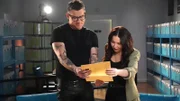 Mitch and Chrissy researching the library