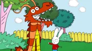 Um seinen Freunden zu beweisen, dass er tatsächlich einen Drachen besitzt, hat Simon (r.) kurzerhand seinen Papa (l.) gebeten, in ein Drachenkostüm zu schlüpfen.