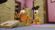 Garfield hat sich auch noch die restlichen von Jons Geburtstags-Donuts unter den Nagel gerissen. Das wird Jon gar nicht gefallen.