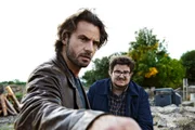ARD/MDR ZORN - VOM LIEBEN UND STERBEN, am Donnerstag um 20:15 Uhr im ERSTEN. Hauptkommissar Claudius Zorn (Stephan Luca, li) und Assistent Schröder (Axel Ranisch, re.) beim Ermitteln auf der Hallenser Burg Giebichenstein.
