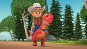 Auf der Dino Ranch ist eine Krankheit ausgebrochen, die Dino-Alberitis! Jon und Blitz haben eine Mission - sie müssen die Alberitis-Blumen finden und zur Farm bringen, um die Dinos zu heilen. Doch plötzlich zeigt auch Blitz Symptome...