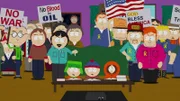 Vorne, l-r: Mr. Mackey, Sharon, Randy, Kyle, Stan, Kenny, Stuart, Skeeter