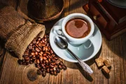 grinder and other accessories for the coffee in an old-style