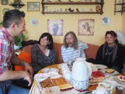 Erstgespräch_v.li. Mauro Corradino (Moderator), Inge und Wolfgang Klein, Yvonne Henkler
