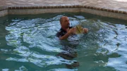 Chris "Crash" Warren in the Scherer's old pool.