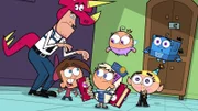 L-R: Mr. Turner, Timmy, Chloe, Poof, Sammy, Foop