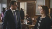 Pictured L-R:  Dr. Jason Bull (Michael Weatherly) and Rebecca Hall ( Stephanie Kurtzuba)