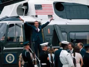 It's no wonder that an instinctive mistrust of government is one of the hallmark expressions of Generation X. Pictured: President Richard Nixon leaves the White House following his resignation over the Watergate scandal on August 9, 1974.