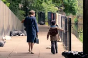 l-r: Miss Wharton (Tilly Vosburgh), Darren Wilkes (Sami Amber)