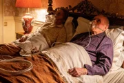 Set of "The New Pope" by Paolo Sorrentino. Janet Henfrey and Tim Barlow. Photo by Gianni Fiorito.