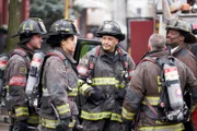 Pictured: (l-r)Lt. Kelly Severide (Taylor Kinney), Stella Kidd (Miranda Rae Mayo), Joe Cruz (Joe Minoso)