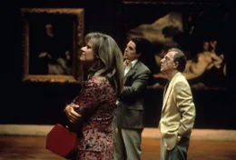 Woody Allen als Ray Winkler (r) , Tracey Ullman als Frenchy Winkler (l), Hugh Grant als David Grant (m)